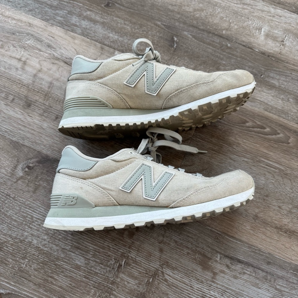 New Balance Beige/Grey Textile Sneakers Size 8.5